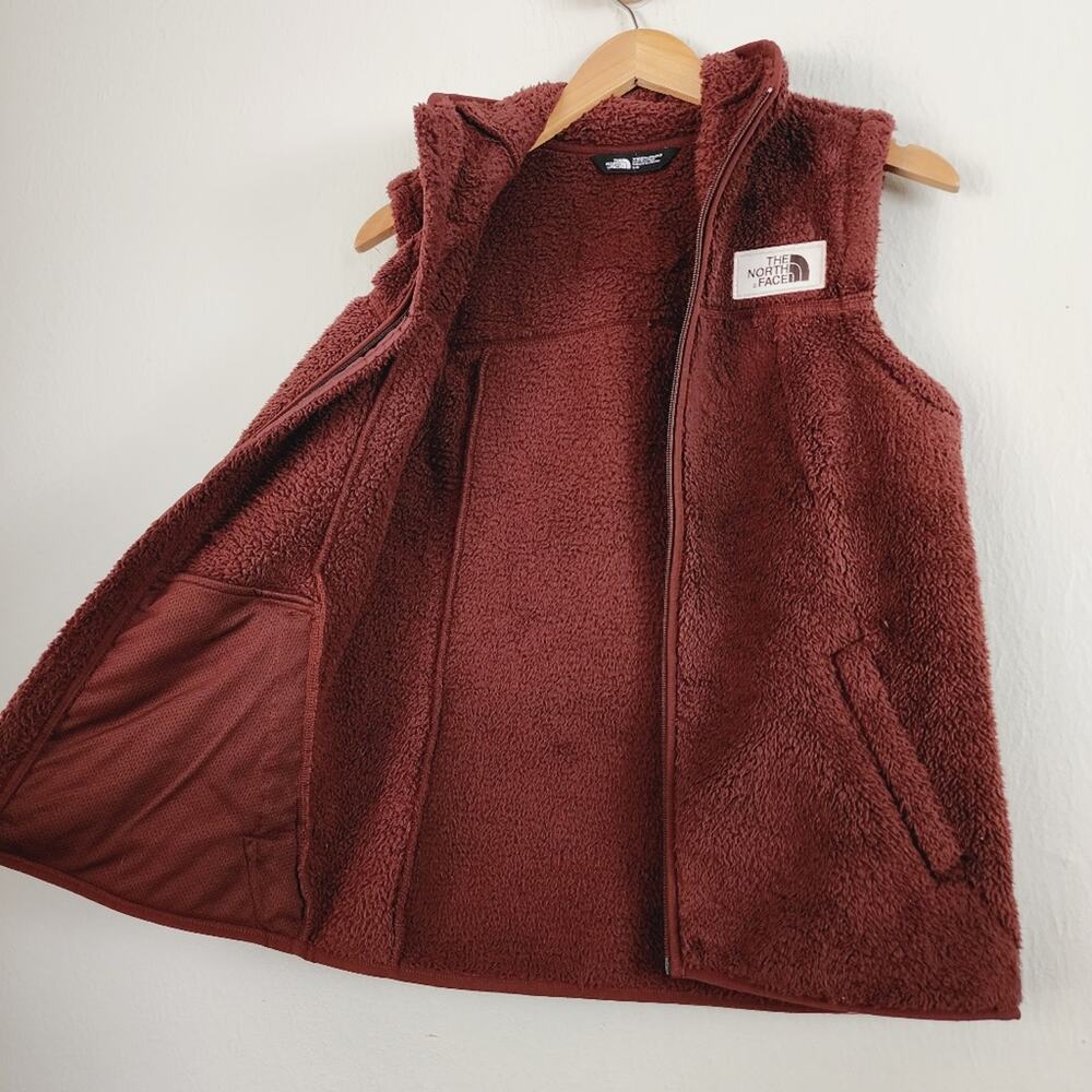 The North Face Campshire Sherpa Fleece Vest Sequoia Red Burgundy Maroon Small - Picture 5 of 9